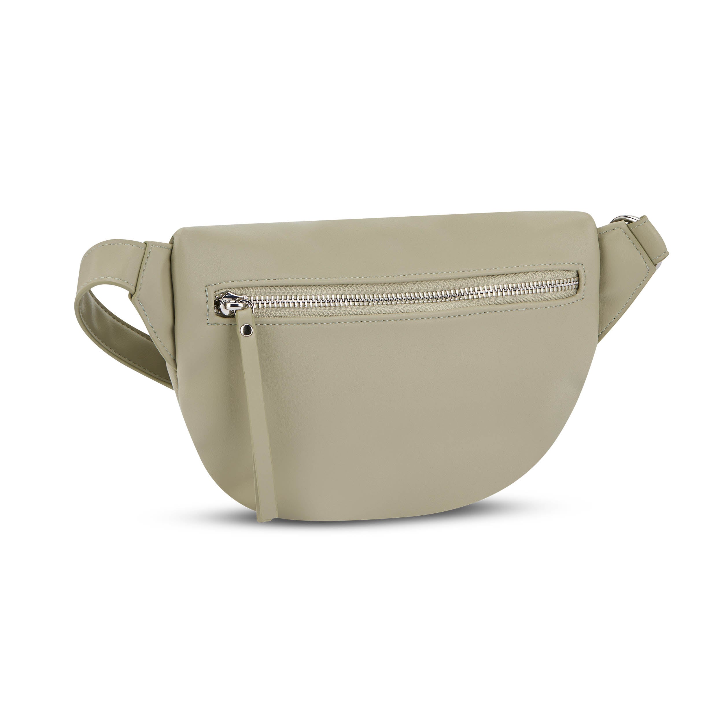 Bauchtasche Alice Small in hellem Beige mit Reißverschlussfach vorne und verstellbarem Gurt