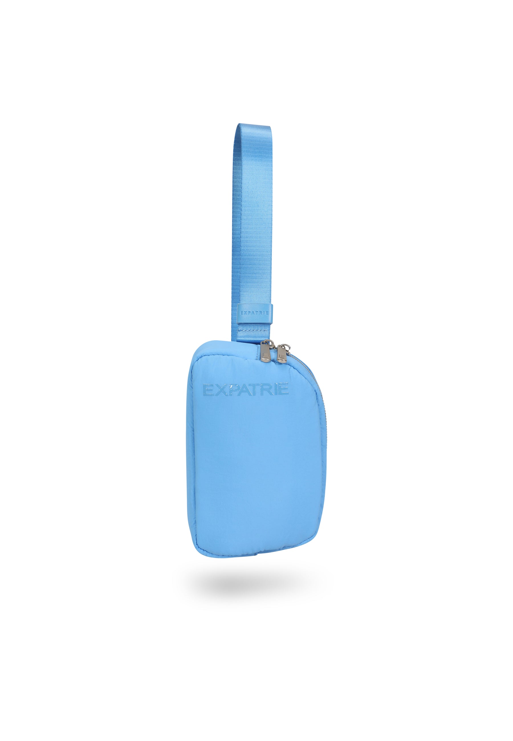MILLY Bauchtasche in royalblau mit Reißverschluss und Logo von Expatrié