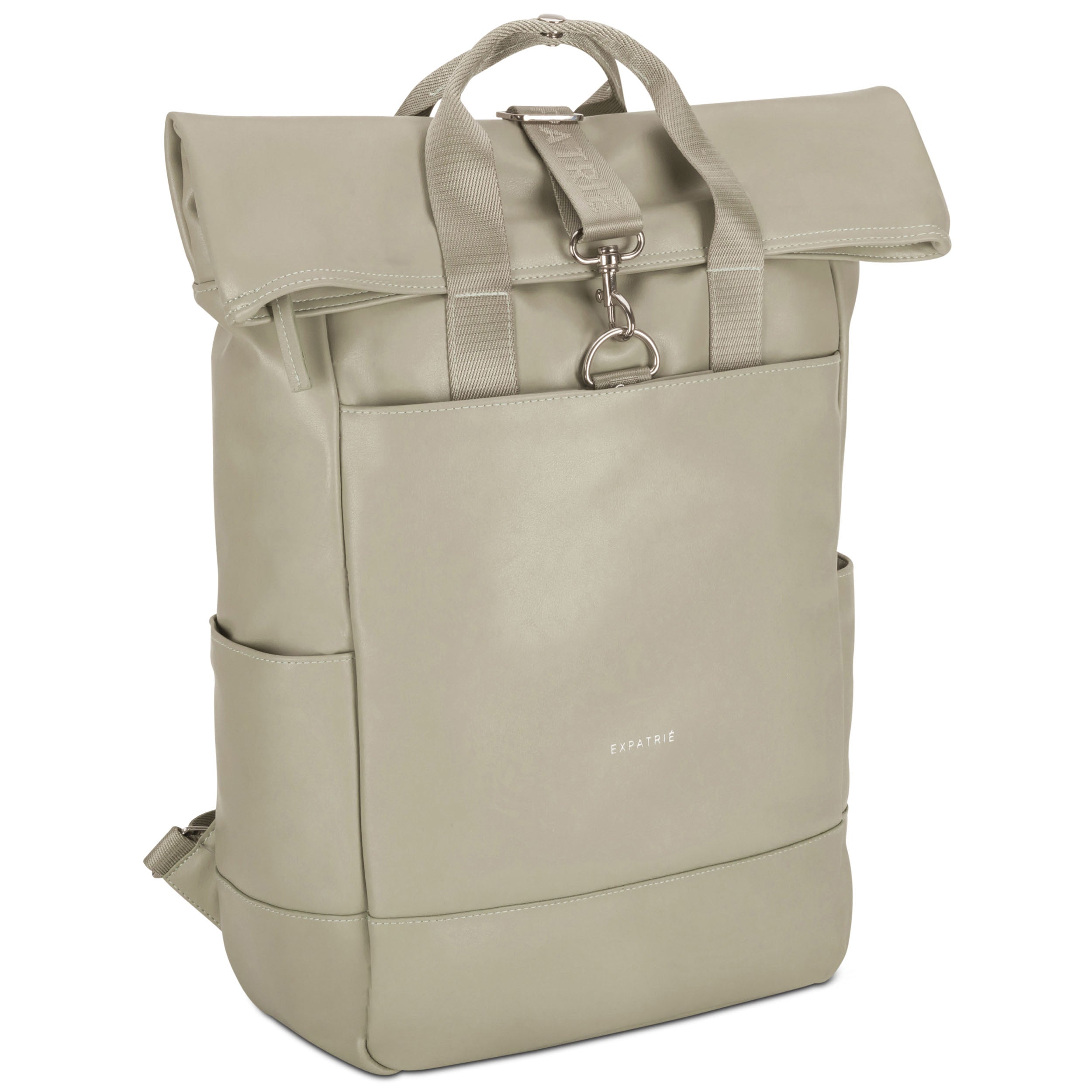 Rolltop Rucksack Adele von Expatrié, beige, rechteckig, mit zwei Tragegriffen und Steckverschluss