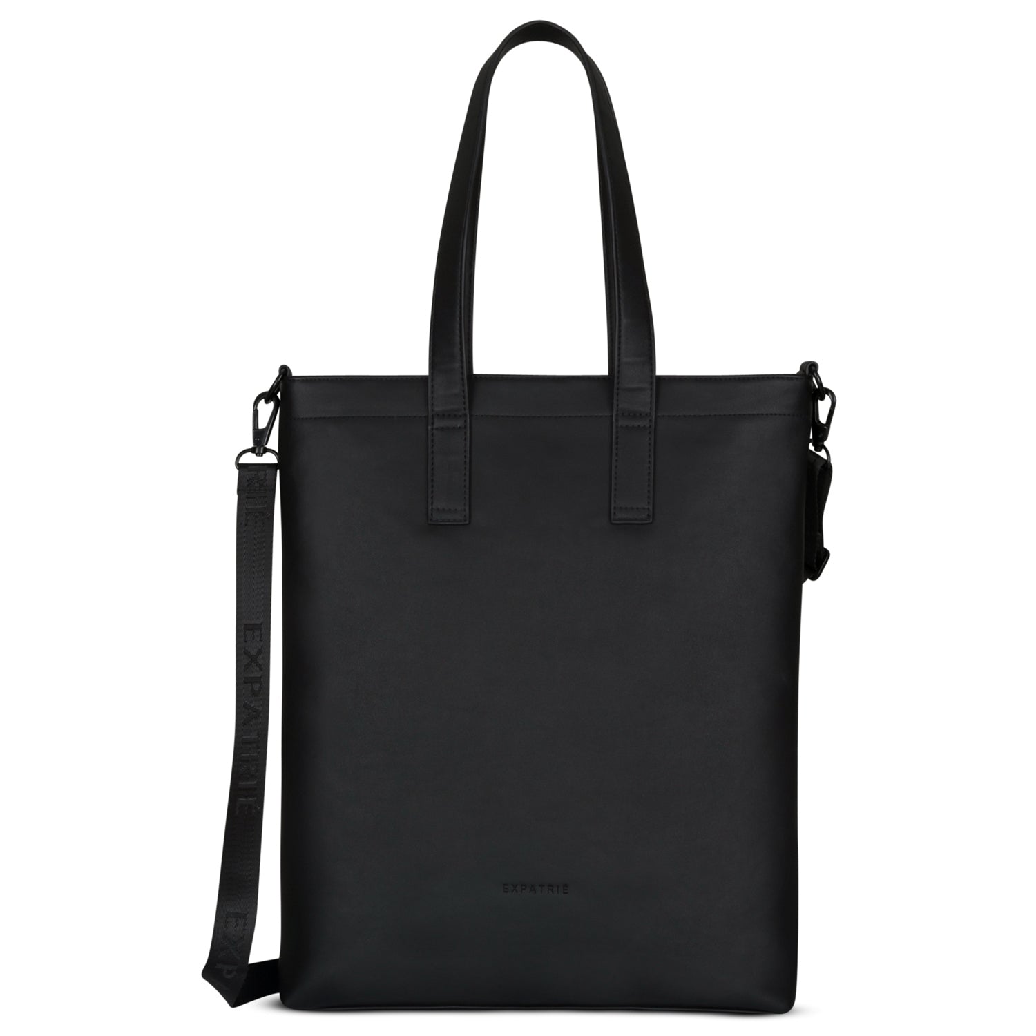 Schwarze Business-Ledertasche Sophie mit langem und kurzem Henkel