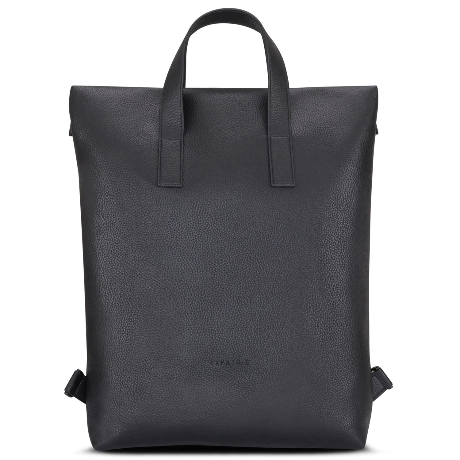 Schwarzer Business-Rucksack 'Lou' aus strukturiertem Material mit zwei oberen Tragegriffen