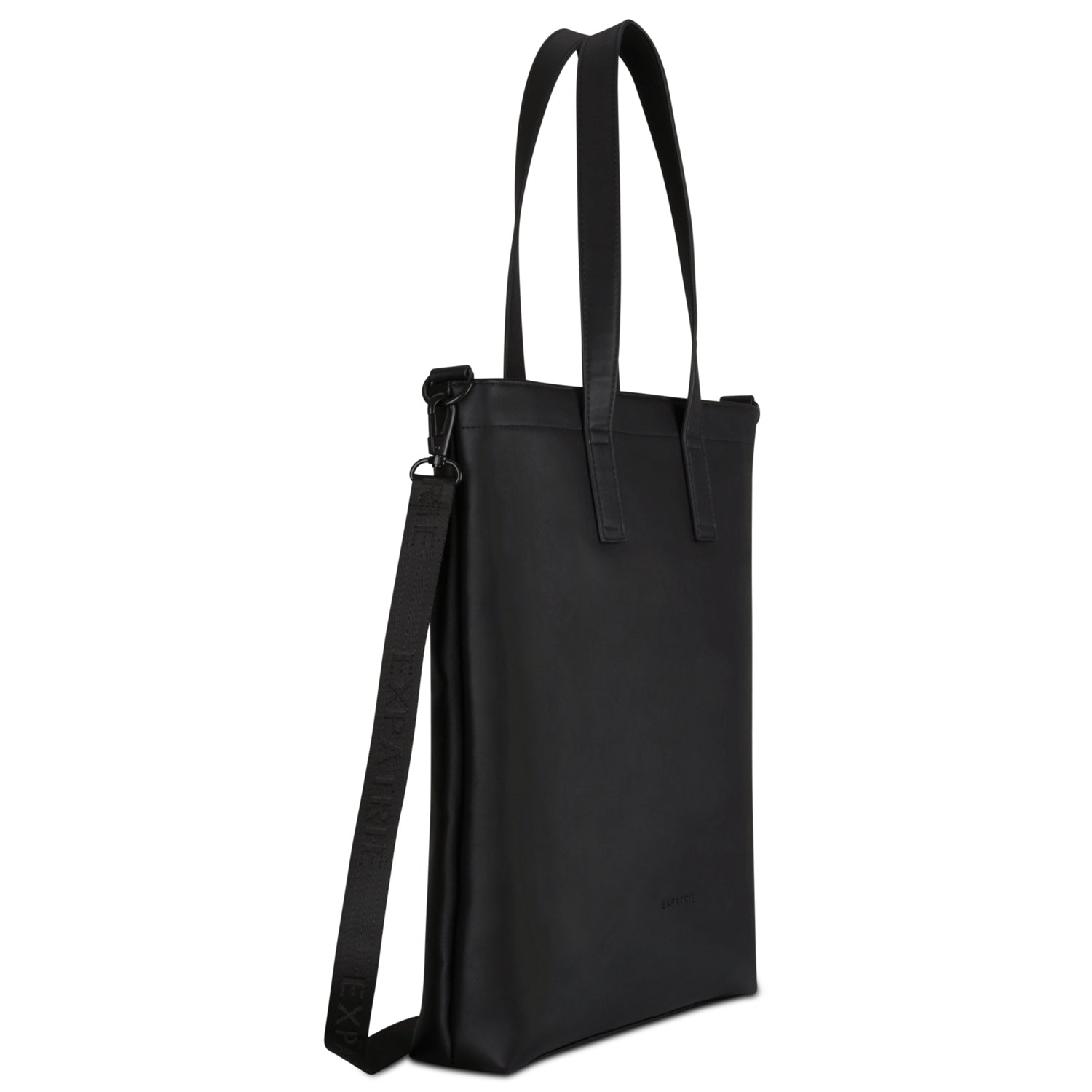 Schwarze Handtasche Sophie aus Leder mit langen Tragegurten und abnehmbarem Schultergurt