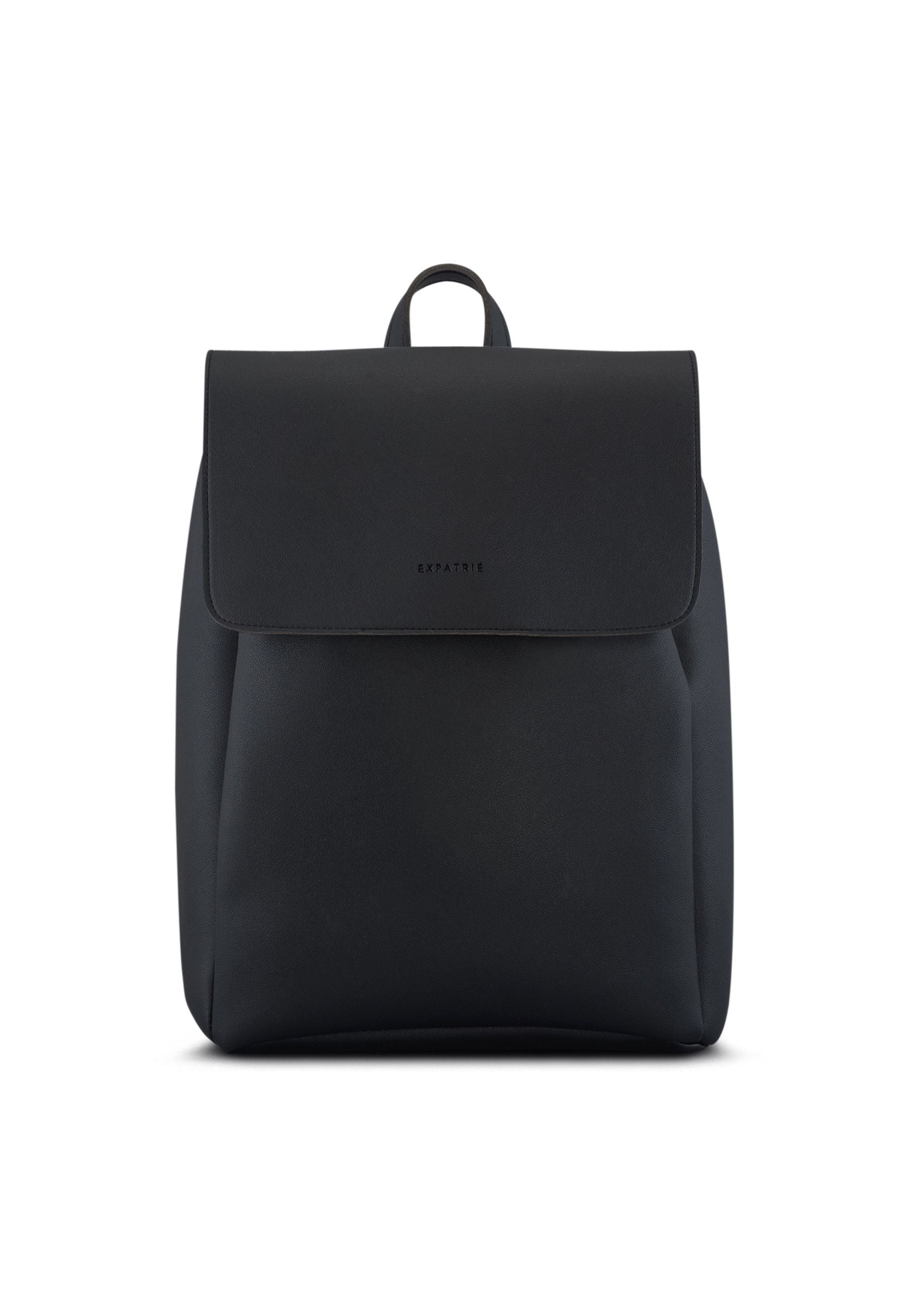 Black leather backpack womens online