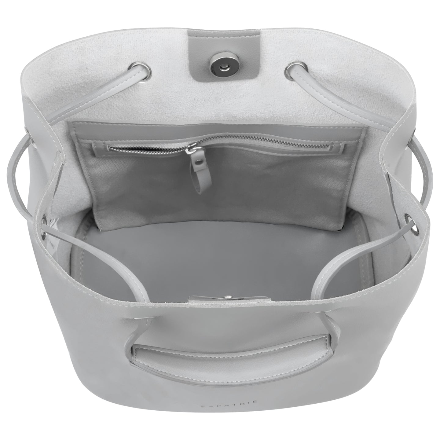 Schlichte Bucket Bag klein für Damen. #farbe_grau