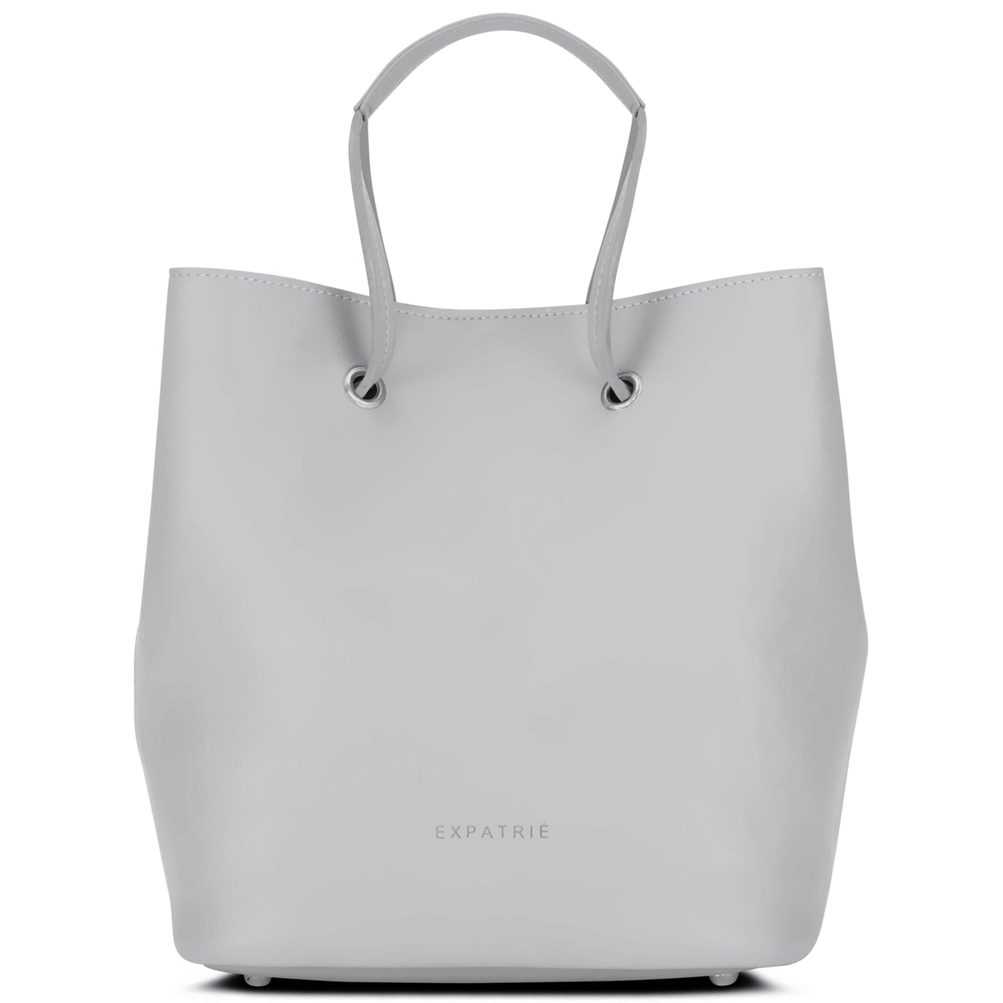 Graue Bucket Bag klein für Damen. #farbe_grau
