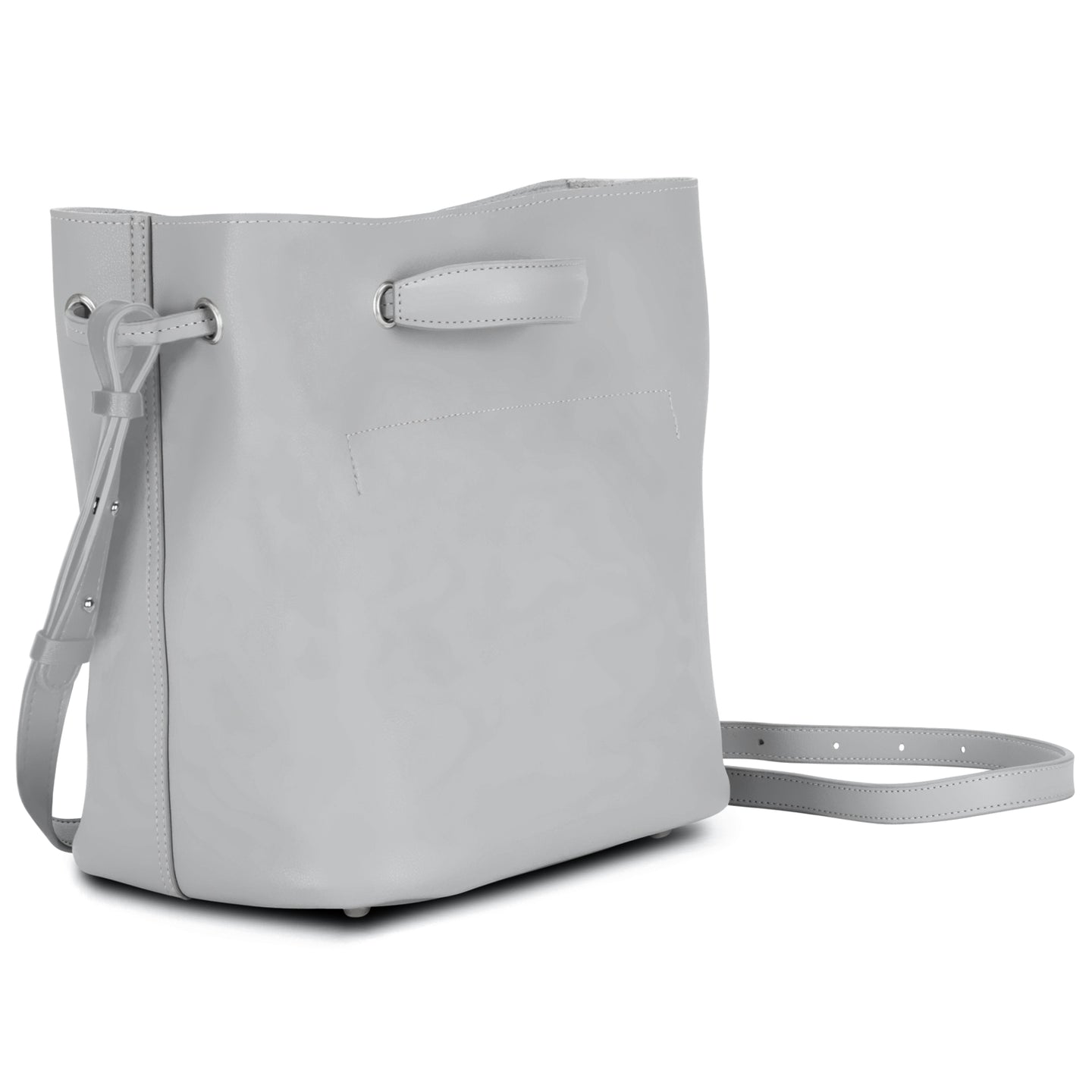 Zeitlose Bucket Bag klein für Damen. #farbe_grau