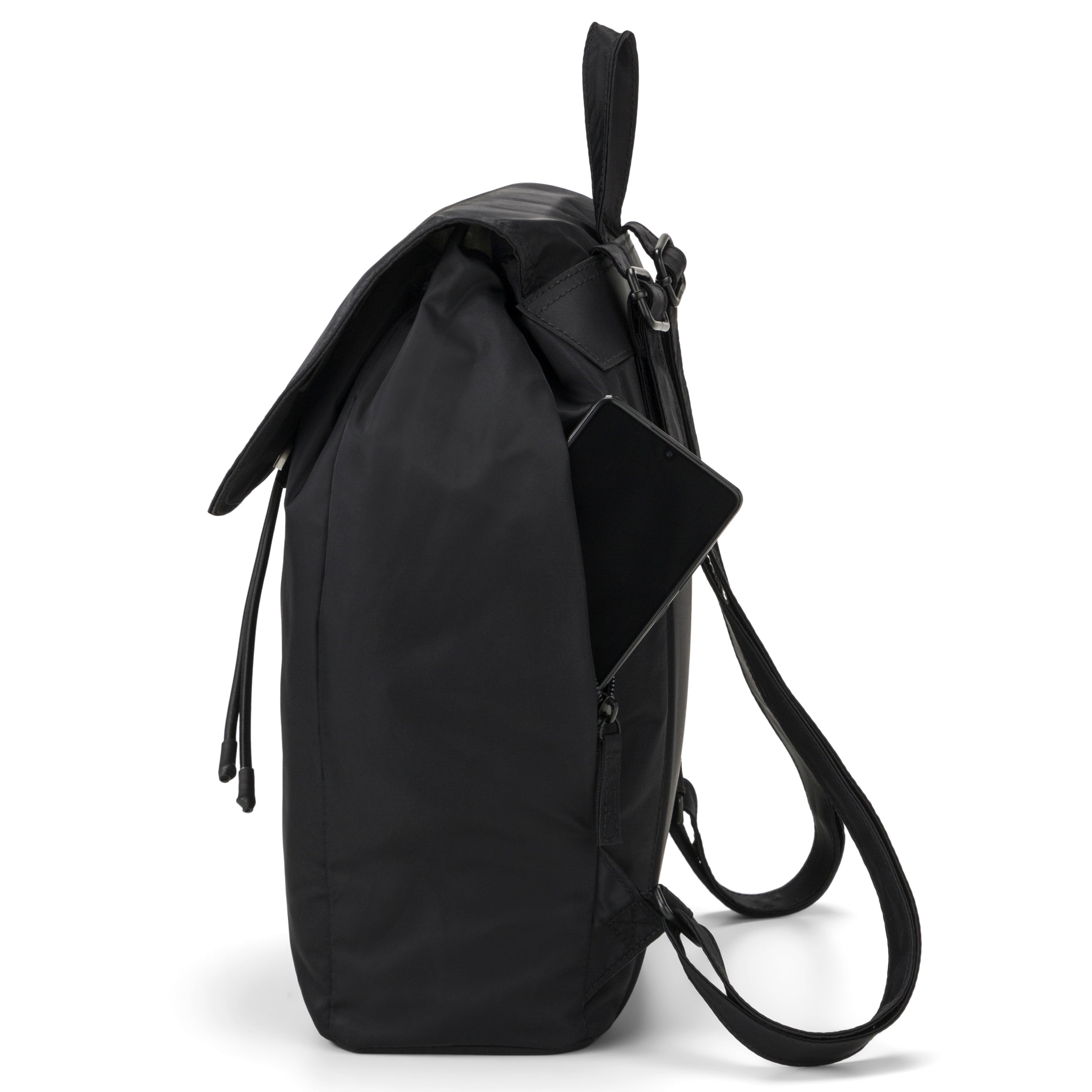 Black nylon backpack women's on sale