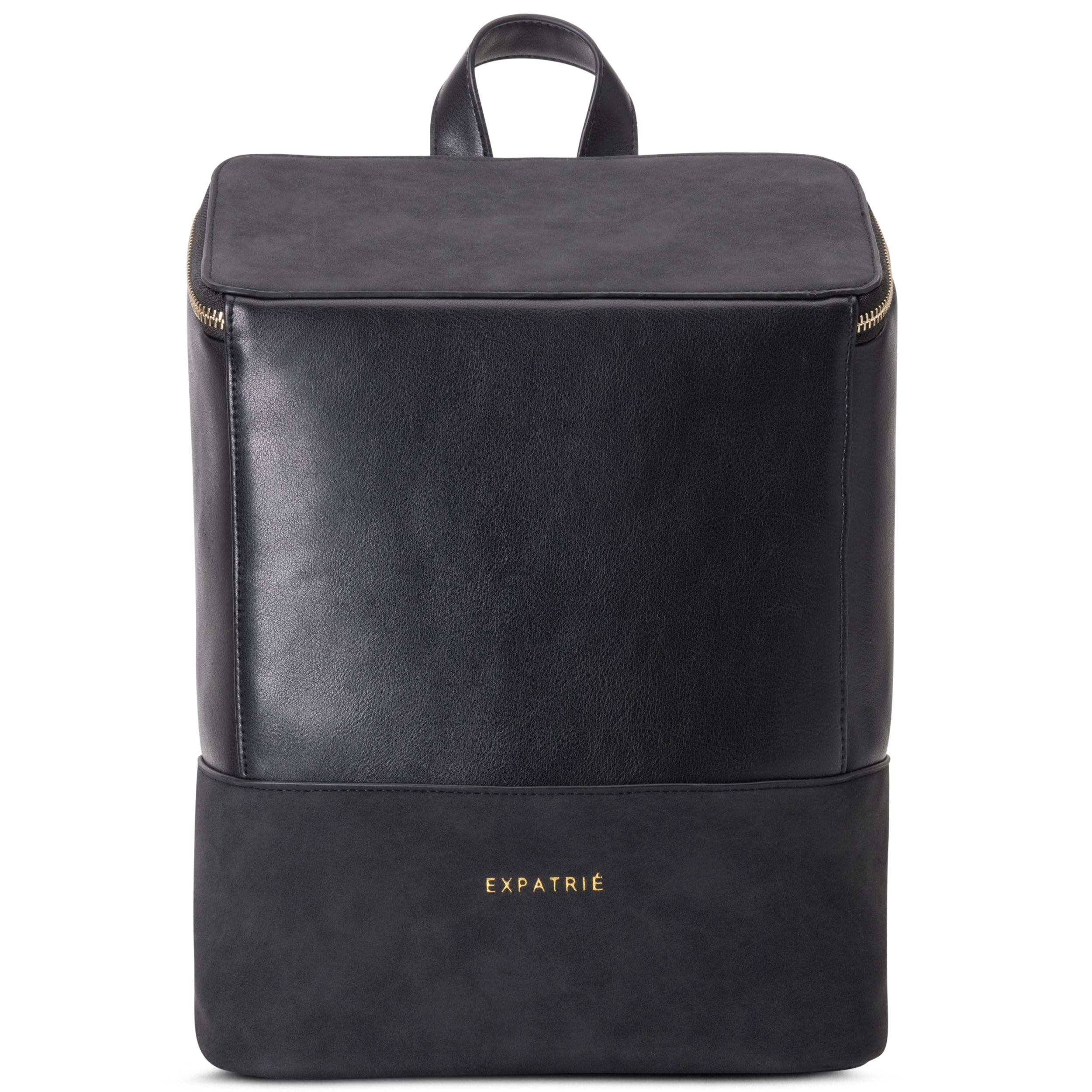 All black leather backpack online