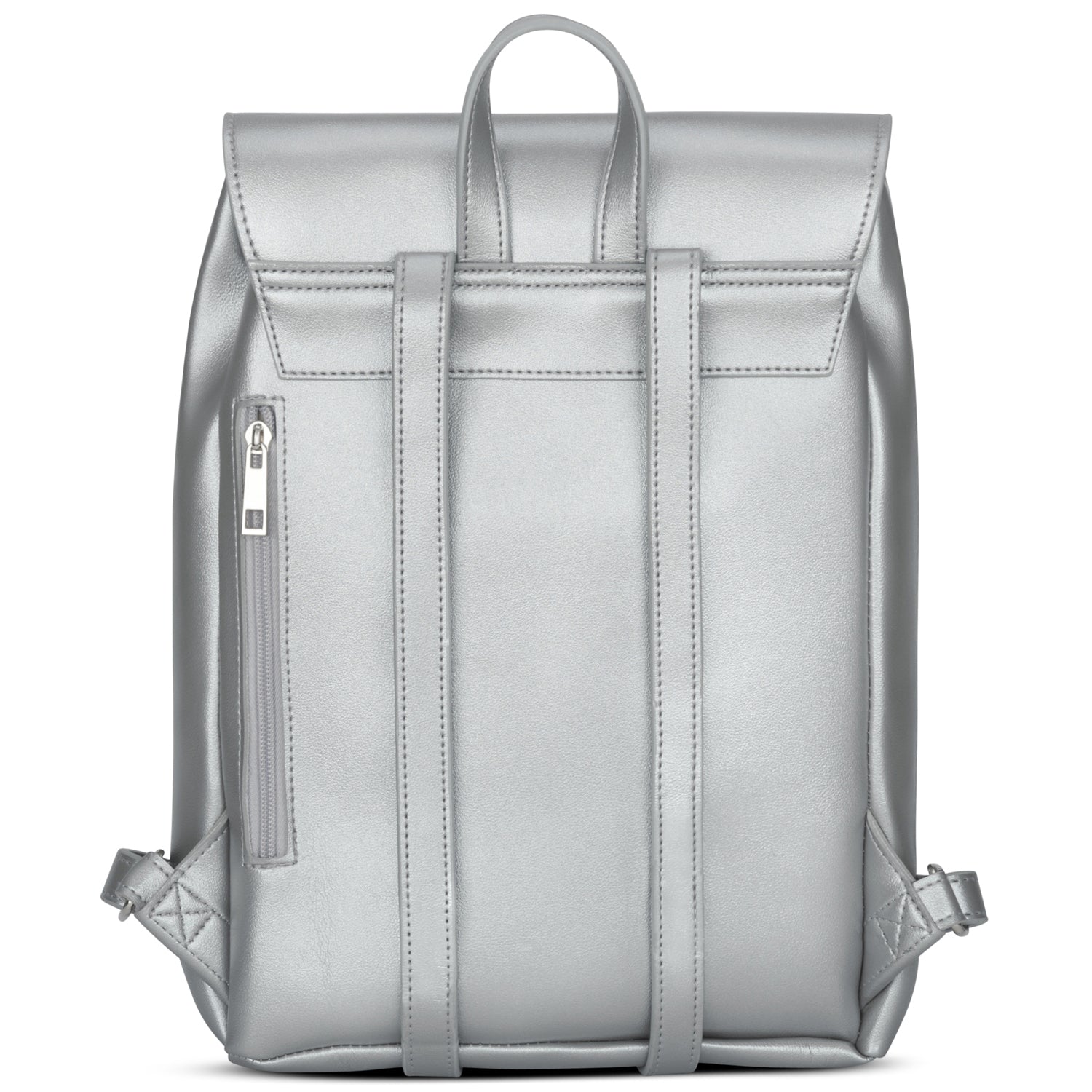 Kunstleder Rucksack in silber für Damen