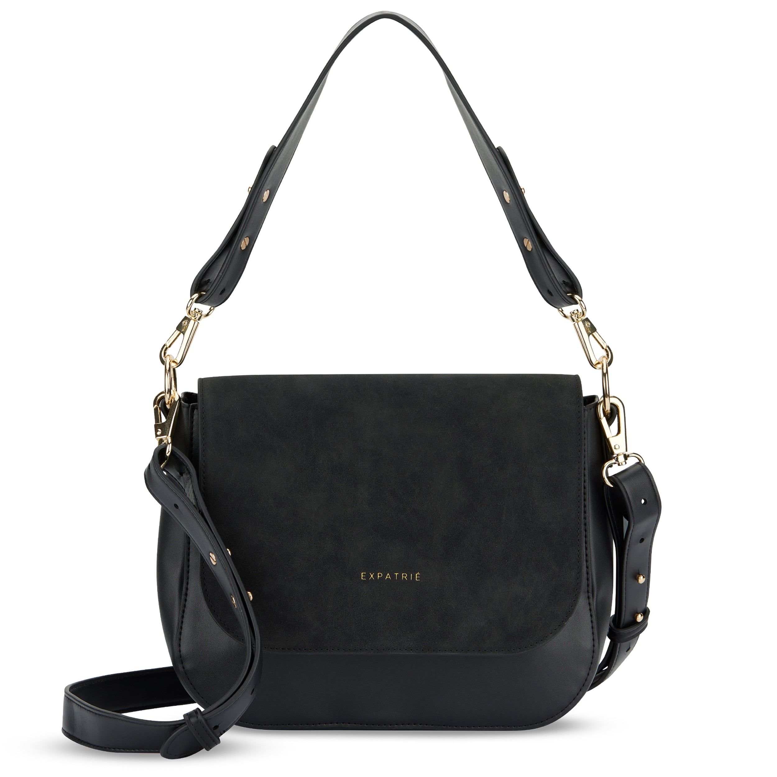 Black suede outlet saddle bag